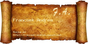 Francsek Andrea névjegykártya